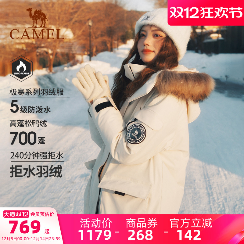 骆驼工装羽绒服035大毛领派克服