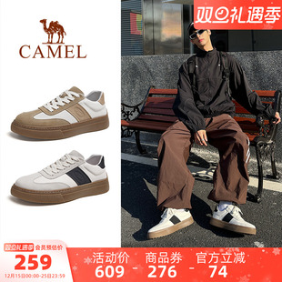 德训鞋 真皮厚底休闲板鞋 2025秋季 复古百搭运动鞋 男潮 新款 骆驼男鞋