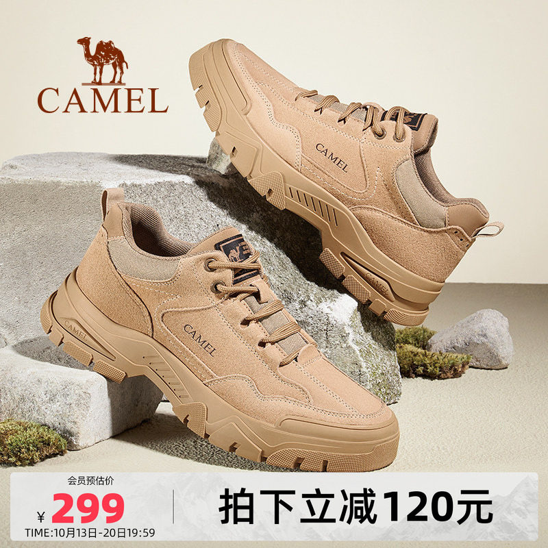 骆驼男鞋2026秋季新款工装鞋加绒潮流运动鞋英伦风复古户外休闲鞋