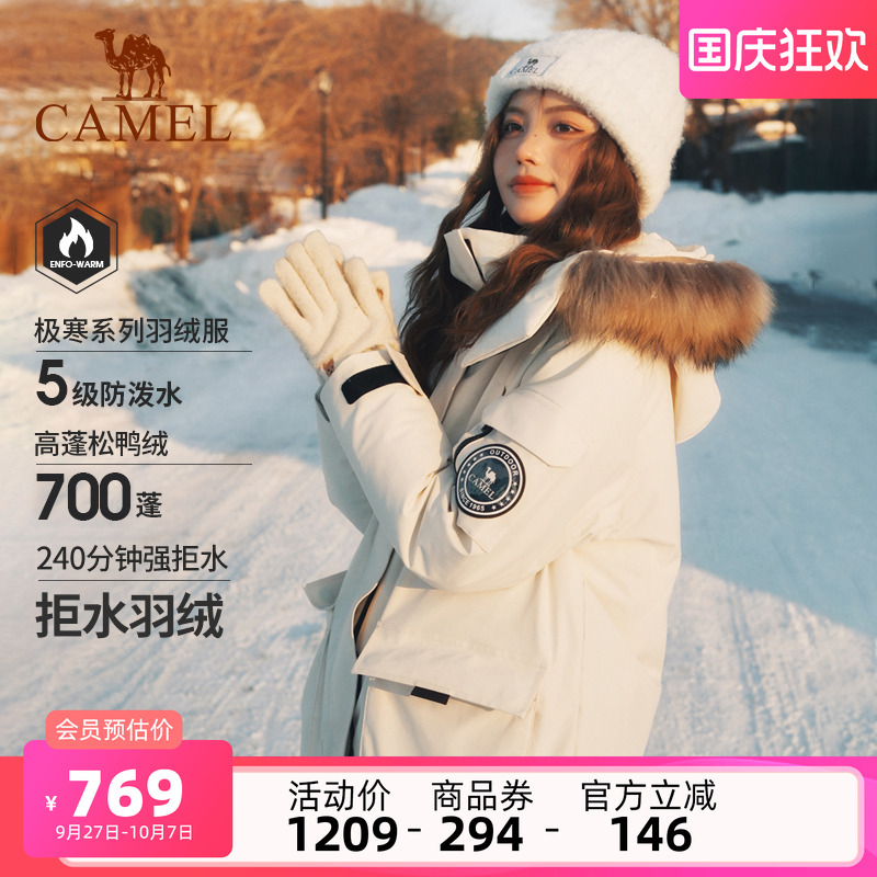骆驼工装羽绒服035大毛领派克服