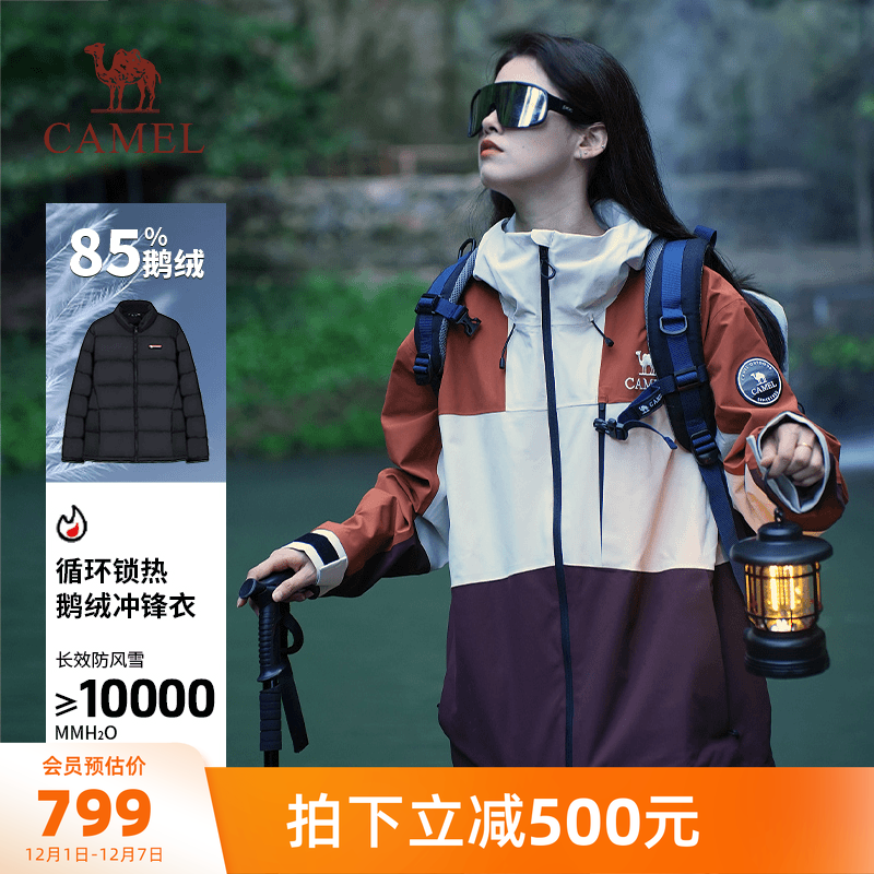 骆驼鹅绒羽绒服冲锋衣