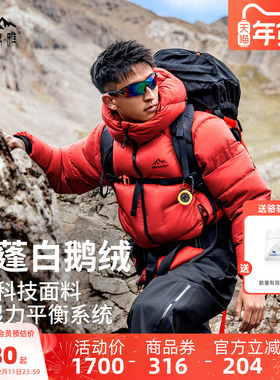 骆驼喜马拉雅玉龙鹅绒新年红色羽绒服26新款保暖户外冬季外套男款