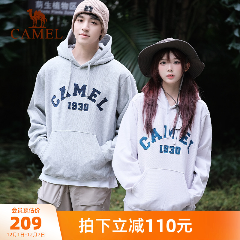 骆驼1930卫衣连帽男女同款情侣套头长袖休闲长袖宽松卫衣