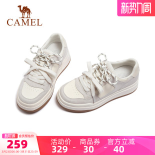 百搭厚底户外运动休闲鞋 新款 面包鞋 休闲板鞋 骆驼女鞋 女款 2026春季