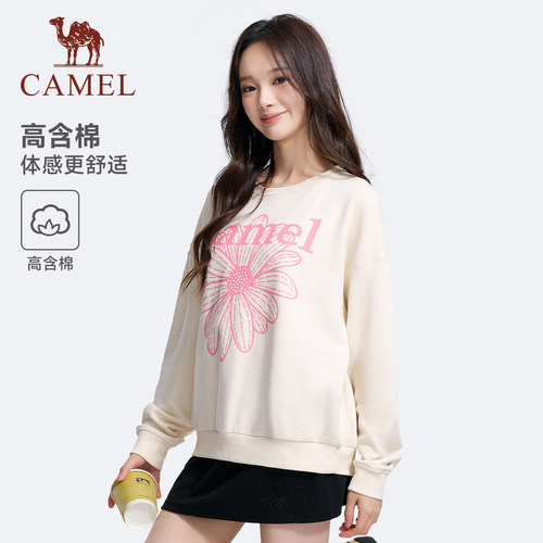 骆驼运动女款套头卫衣舒适透气