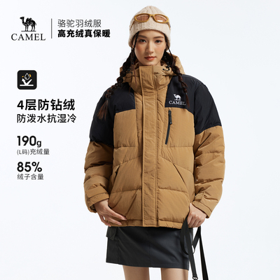 骆驼户外羽绒服冬季新款女款男款防刮耐磨连帽加厚保暖面包服