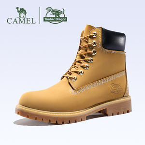 骆驼户外鞋男士防水防滑马丁靴2022秋冬官方大黄靴高帮潮流工装鞋