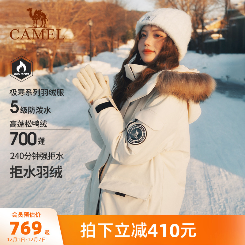 骆驼工装羽绒服035大毛领派克服