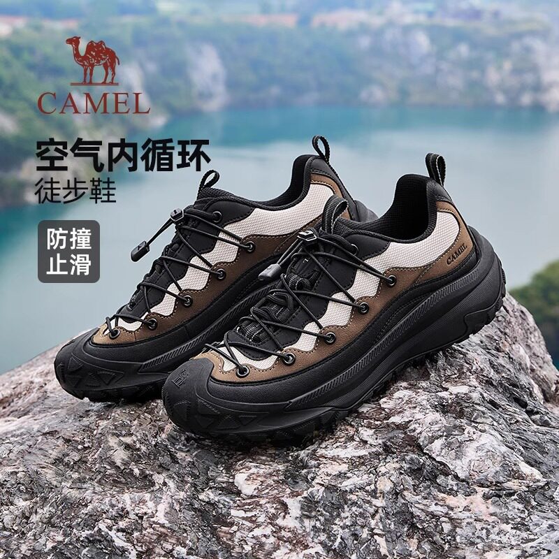骆驼男鞋2026春季新款复古透气休闲运动鞋城市户外山系低帮徒步鞋