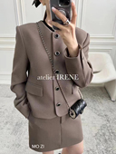 IRENE 小香风排扣下身短裙套装