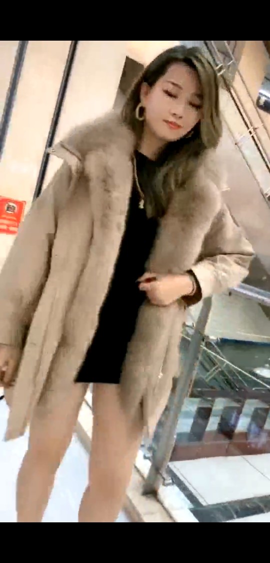 名范儿一店21冬季新派克服獭兔毛狐狸毛时尚女皮草外套大衣派克服