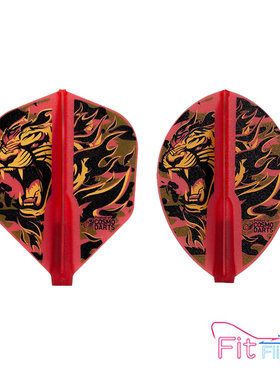 COSMO Fit Flight Nasir Bomba红色老虎图案小方形镖翼水滴形尾翼