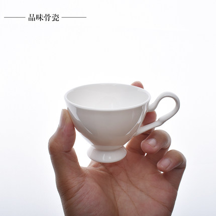 咖啡小杯意式咖啡杯70ml纯白胎特浓卡布奇诺带把mini杯骨瓷轻奢