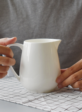 巨巨大奶罐奶缸咖啡奶杯引流杯餐厅商用轻奢浇汁纯白骨瓷奶盅包邮