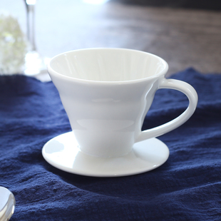 咖啡过滤杯耐热骨瓷V60滴滤式 V型02漏斗便携手冲咖啡壶纯色滤杯