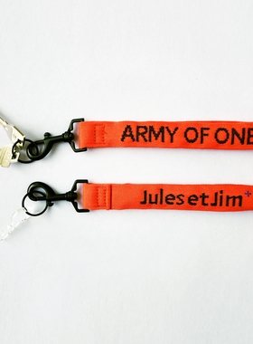 现货！祖与占 jules et jim 军事橙色尼龙 钥匙挂绳 钥匙扣 挂钩