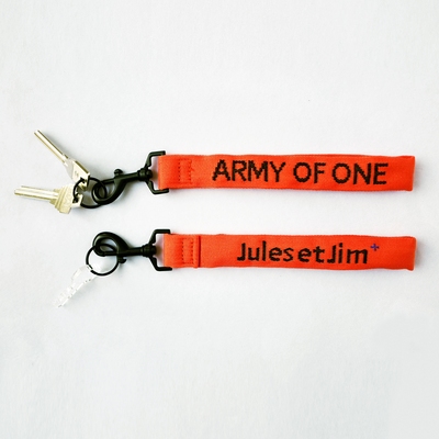 祖与占军事橙色尼龙挂钩钥匙扣