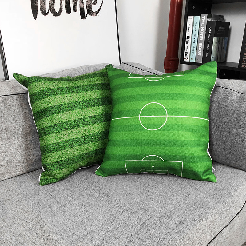 green Football field Cotton and hemp Pillows Coffee shop bar Cushion a living room sofa Office Electronic competition Pillowin the Home Fabric , Pillow/Pillow  category - from Buy2taobao.com to provide professional Taobao agent buy service