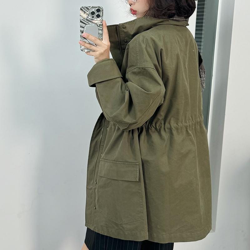 工装风衣宽松复古夹克水洗棉风衣