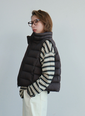 2025冬季立领羽绒马甲女短款黑色加厚保暖小个子外穿背心轻羽绒服