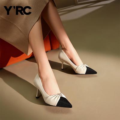 尖头高跟法式复古蝴蝶结单鞋