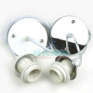 灯饰白色灯具配件灯笼吊灯餐厅灯led灯泡吊线e27灯头灯座带线全套