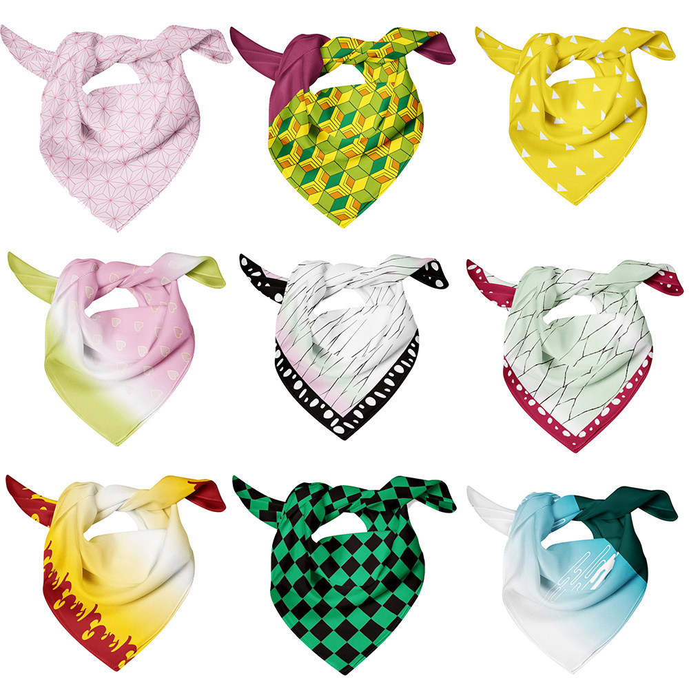 鬼灭之刃周边方巾丝巾