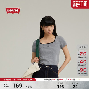 Levi 辣妹风短袖 s李维斯夏季 复古短款 T恤0019T 女士美式 商场同款