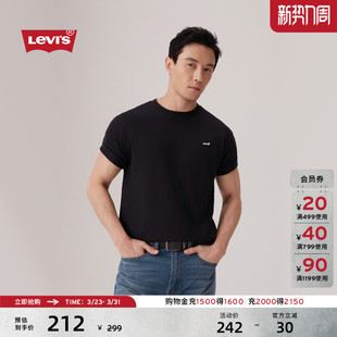 商场同款 复古织标纯棉休闲短袖 Levi 美式 T恤004ZU s李维斯男士