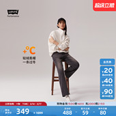 复古休闲牛仔裤 Levi s李维斯冬暖系列女士高腰宽松直筒宽松美式