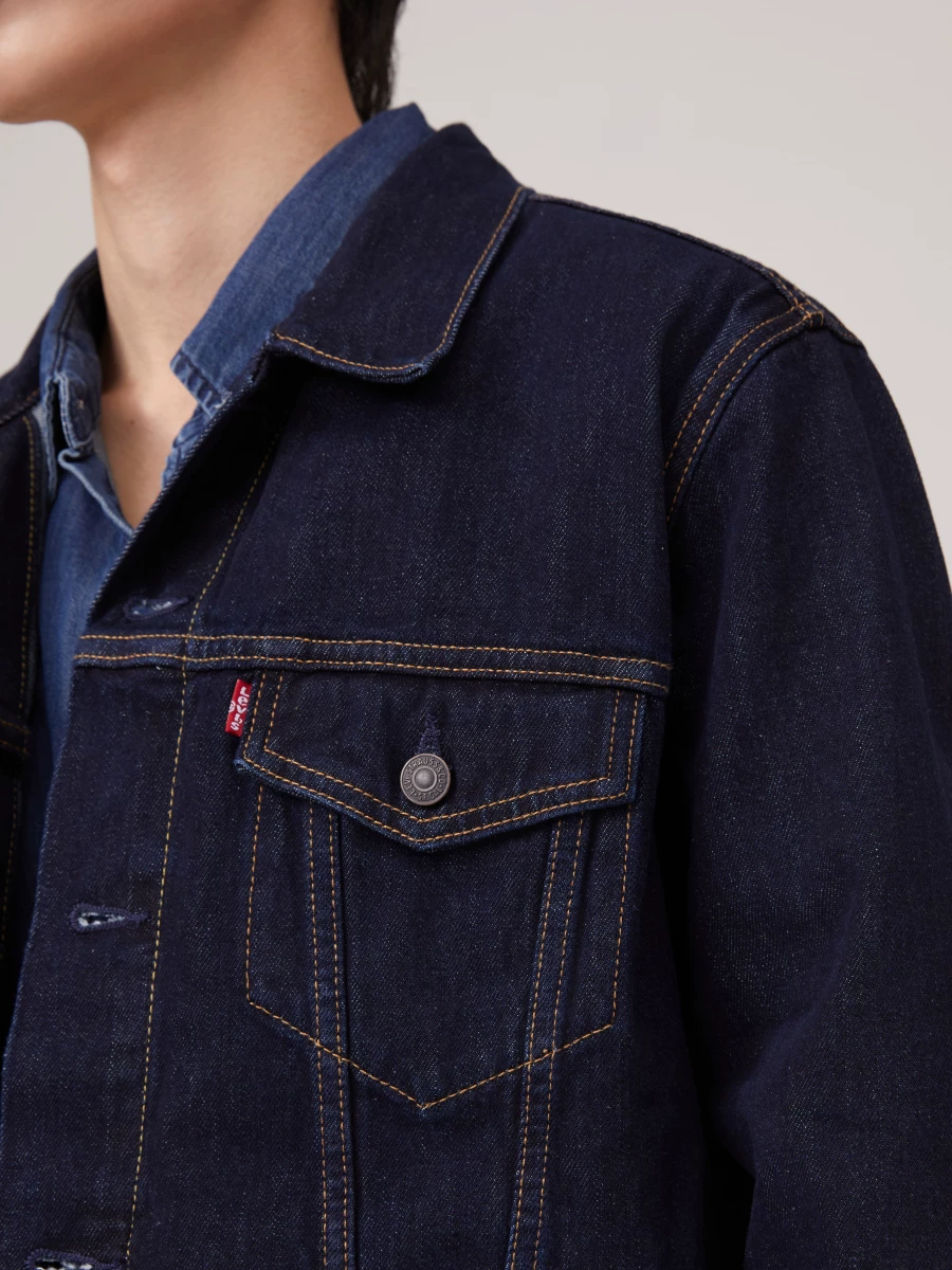 Классическая ретро летняя джинсовая куртка с коротким рукавом Levi's, для любимого, американский стиль, облегающий