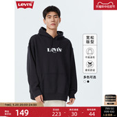 oversize落肩时尚 s李维斯2024夏季 百搭情侣LOGO连帽卫衣 男士 Levi