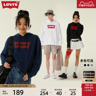 连帽卫衣oversize落肩情侣装 Levi 夏季 LOGO上衣 s李维斯 经典