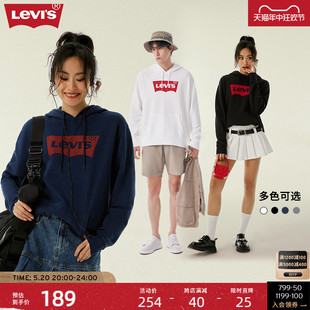 连帽卫衣oversize落肩情侣装 Levi 夏季 LOGO上衣 s李维斯 经典