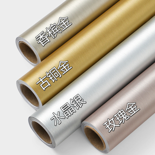 拉丝金属膜贴纸自粘特厚不锈钢冰箱改色电梯内部装饰电梯门翻新贴