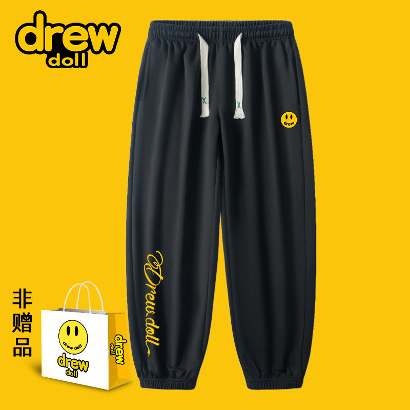 宽松休闲束脚笑脸华夫格卫裤图片