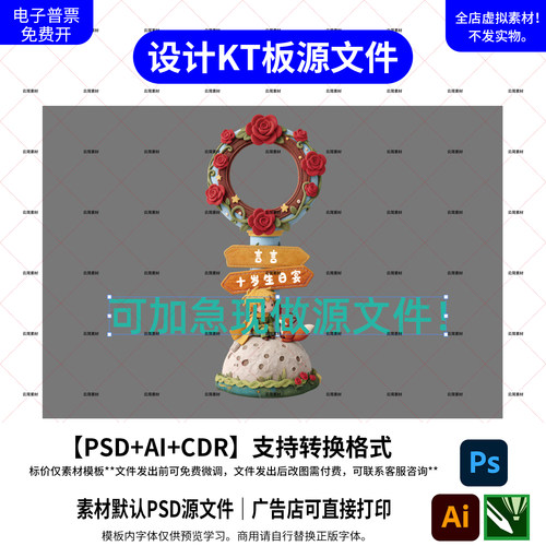黏土玫瑰圆环星球指路牌PS源文件