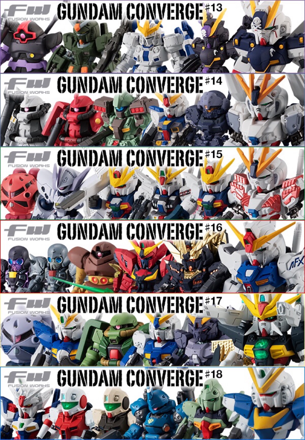 正版万代食玩FW GUNDAM CONVERGE#14 15 16白狼扎古杰钢 高达