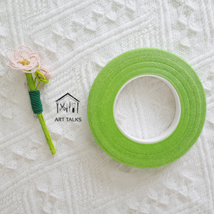 水引细工花束制作 黏着固定花枝干 彩色纸胶带