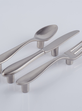 餐具厨具刀叉勺创意家具精品抽屉橱柜厨房76mm锌合金柜门拉手