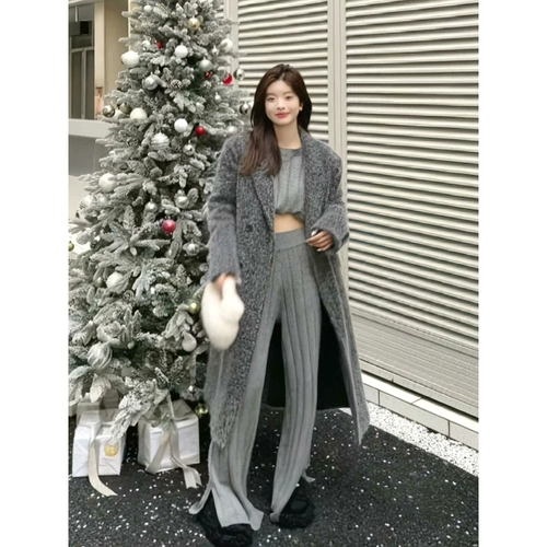 Шерстяное пальто, демисезонный утепленный пиджак классического кроя, изысканный стиль, оверсайз