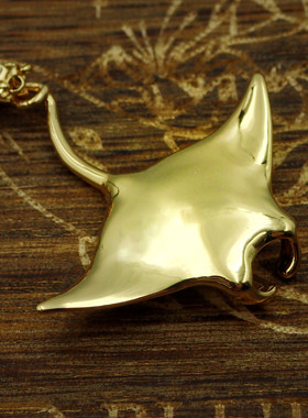 蝠鲼原创设计18K镀金项链帕劳