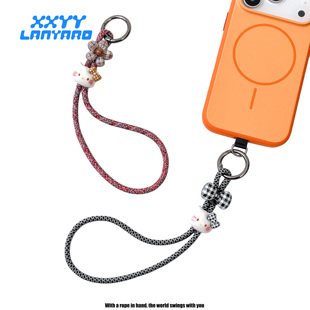 秋冬季 ins精致KT猫手机挂绳自锁扣夹片防丢神器手链包包挂饰 新品