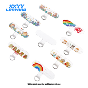 手机挂绳垫片透明固定夹片防丢防摔tpu卡片挂片图案背贴片连接片