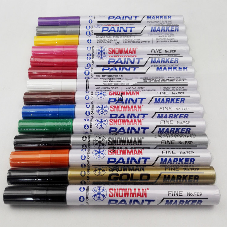 원래 눈사람 페인트 펜 산업용 마커 환경 친화적인 무연 방수 알코올 방지 페인트 마커 펜 터치업 골드 펜