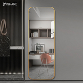 轻奢防爆铝框全身镜家用壁挂全身镜卧室挂墙全身镜贴墙入户落地镜