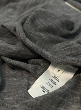 YEVA CHAO轻若无物 进口面料超薄羊毛山羊绒基础款卷边打底衫