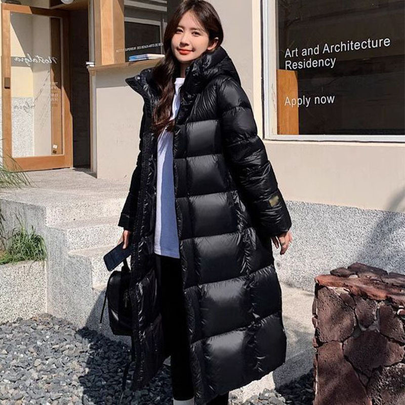 长款白鸭绒羽绒服女长过膝2023冬季新款加厚超长款修身显瘦外套