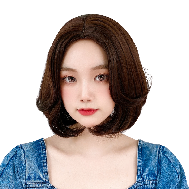 中分八字刘海仿真修脸假发女短发
