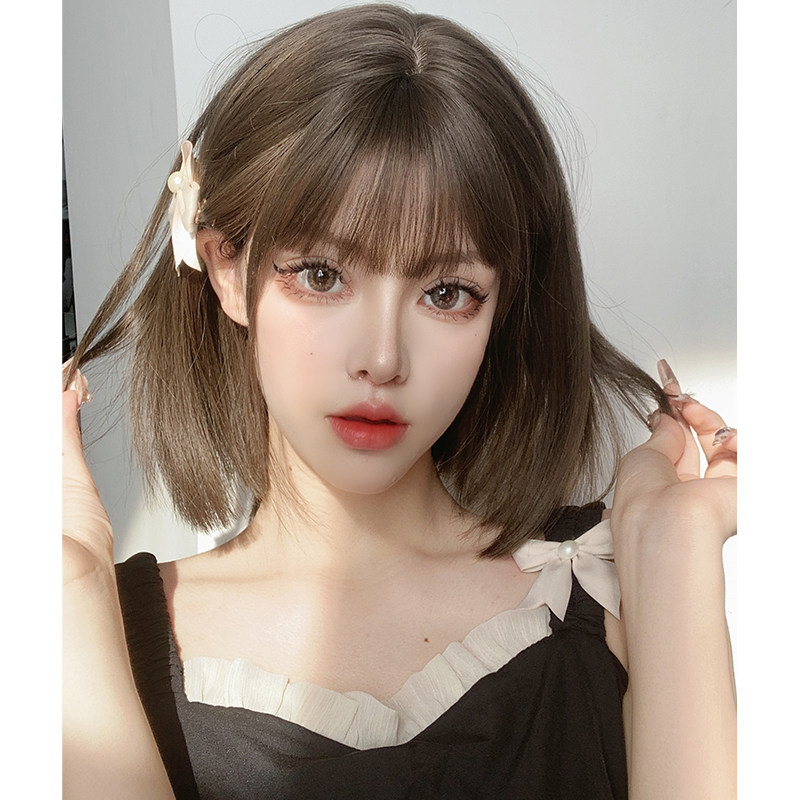 假发女短发Bobo韩国波波头圆脸网红修脸全头套假发女全头逼真整顶
